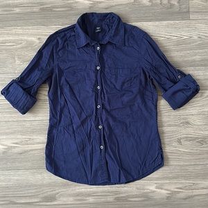 Gap - M - Women’s Button Up Collar 3/4 Sleeve Business Shirt